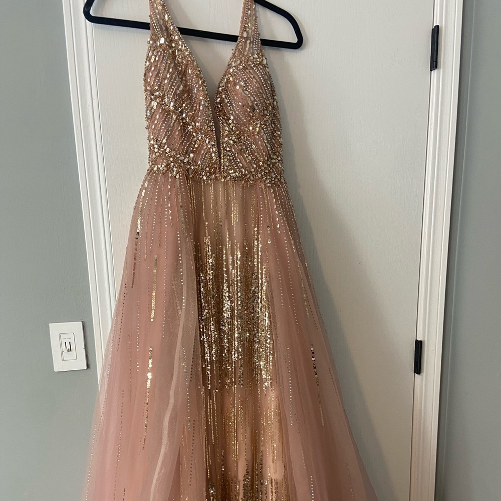 Couture Candy Pink & Rose Gold Overskirt Dress